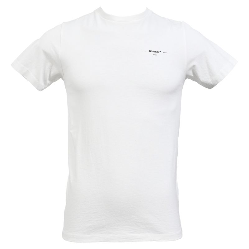 Off-White Logo Detail T-Shirt In White Cotton